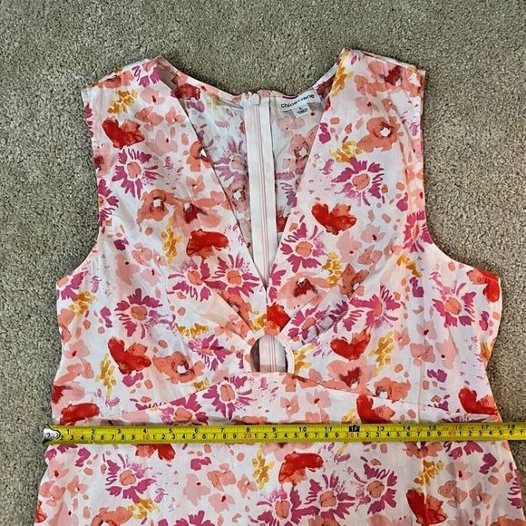 CHLOE + RENE Size Large Sun Dress Maxi Cutout Short Sleeve Floral Multi - NEW - Picture 10 of 16